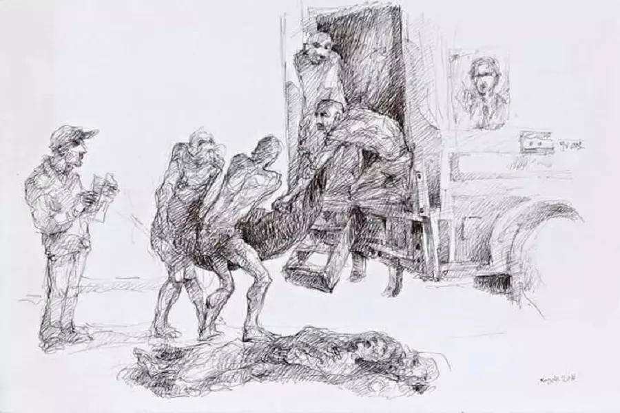 صحيفة فرنسية تنشر لوحات فنان سوري تجسد تجربة الاعتقال في سجون الأسد