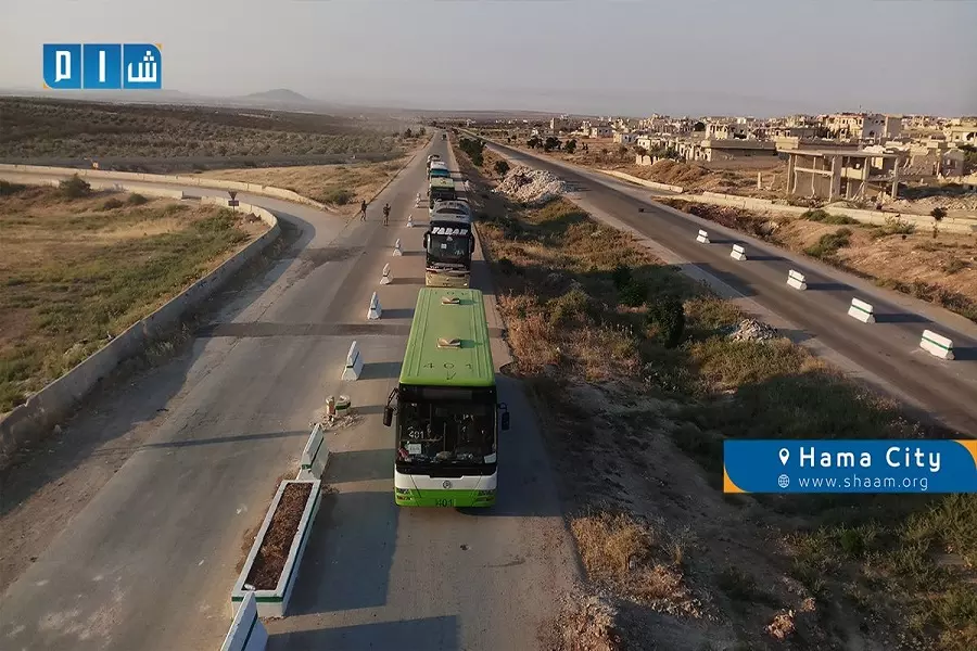حافلات التهجير تدخل الصنمين ومججة بدرعا لنقل رافضي التسوية إلى إدلب