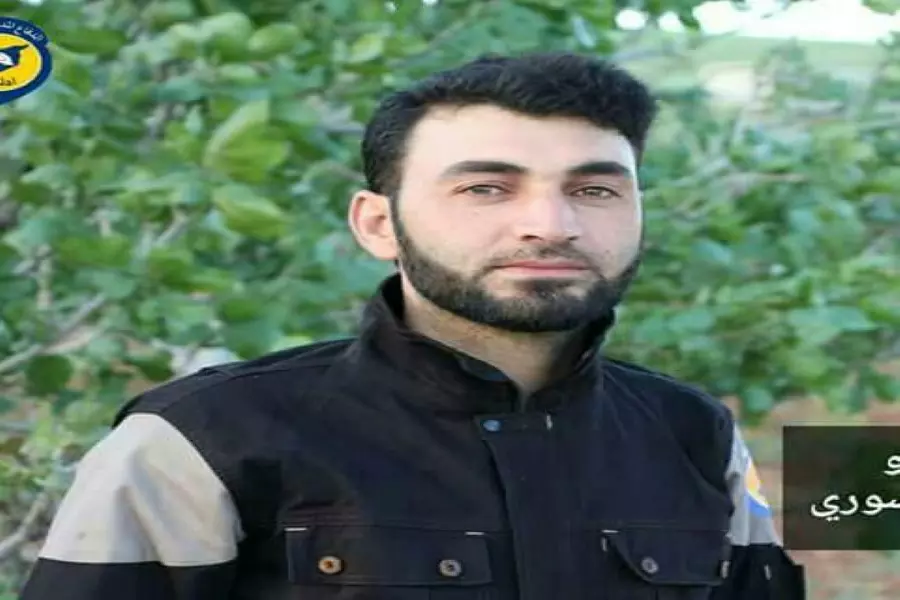 مؤسسة الدفاع المدني تنعي استشهاد المتطوع "بشار دوو" بقصف طائرات الأسد في خان شيخون بإدلب