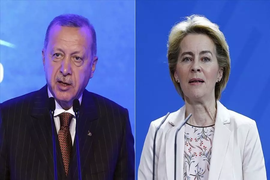أردوغان يبحث مع رئيسة المفوضية الأوروبية سبل دعم السوريين في تركيا