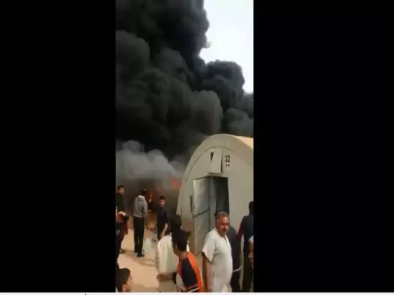 حريق هائل يلتهم عشرات الخيم لنازحين سوريين في مخيم ديريك جنوب تركيا