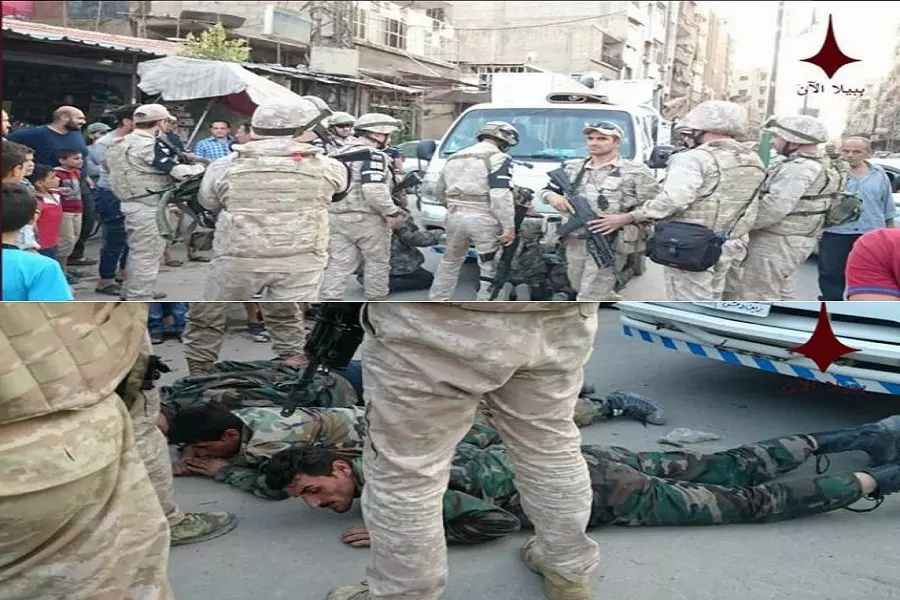 الشرطة الروسية تلقي القبض وتضرب عدد من عناصر الأسد بعد عمليات تعفيش جنوب العاصمة