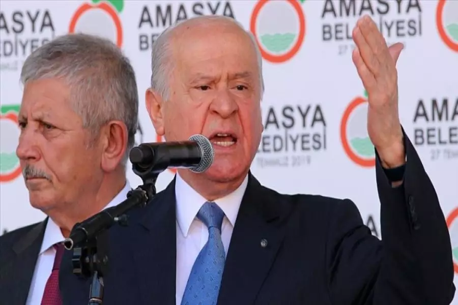 رئيس حزب "الحركة القومية" التركي يدعم إنشاء منطقة آمنة شمال سوريا