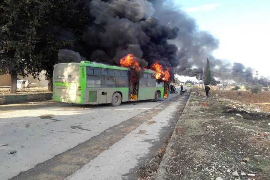 أحرار الشام تتهم عناصر تنتمي لجند الأقصى وعملاء الأسد بعملية احراق حافلات كفريا و الفوعة