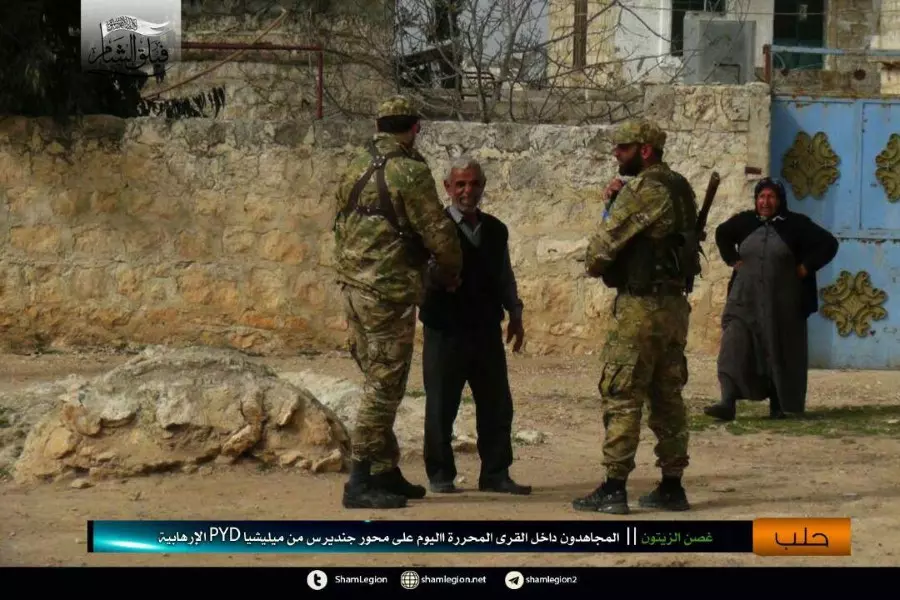 الجيش الحر يواصل زحفه ويسيطر على قرى جديدة بريف عفرين ضمن عملية "غصن الزيتون"