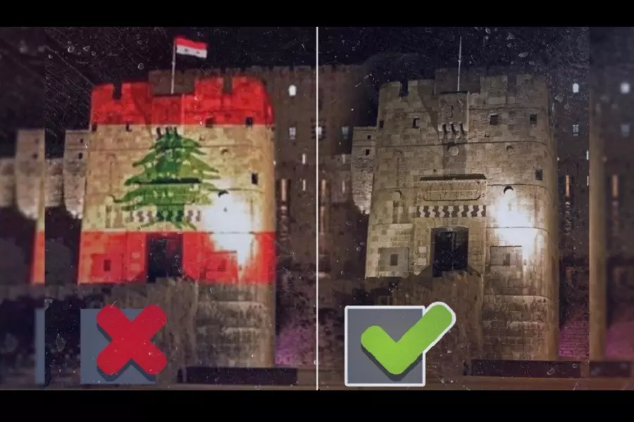 "تأكد" تكشف حقيقة الصورة حول إضاءة قلعة حلب بألوان العلم اللبناني