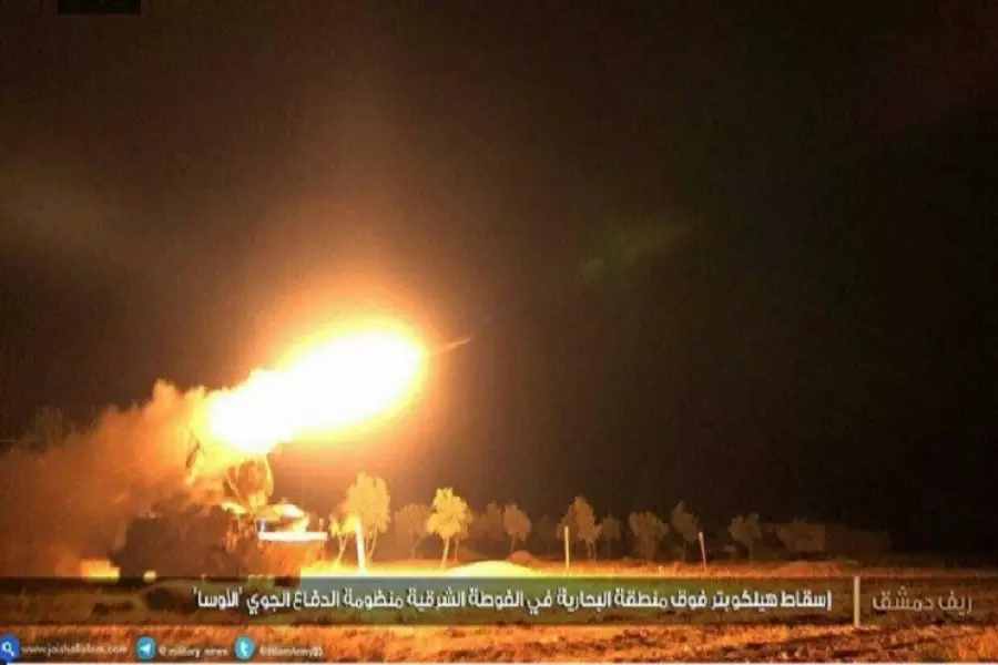 جيش الإسلام يستهدف مروحية للنظام بصاروخ "أوسا" في أجواء الغوطة الشرقية