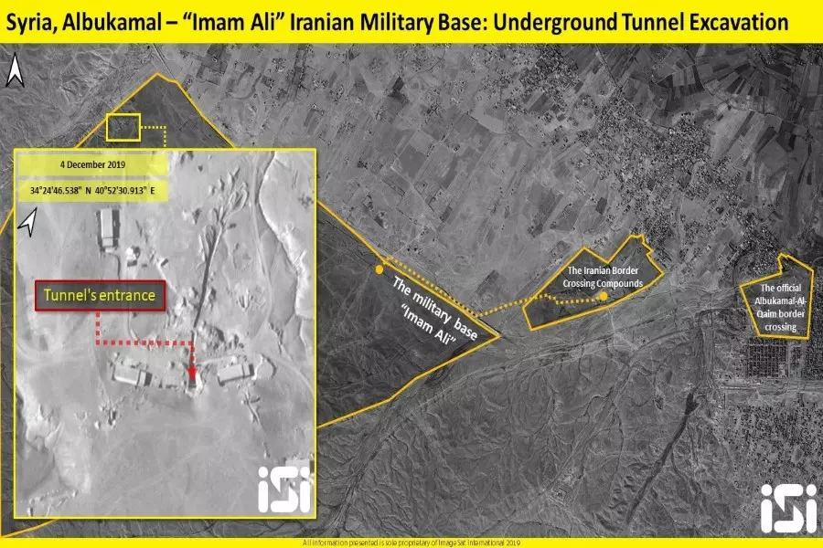 صورة جوية تكشف عن حفر أنفاق في قاعدة "الإمام علي" الإيرانية شرق سوريا