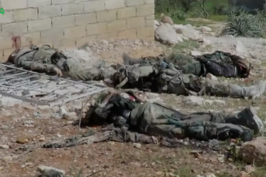 مشاهد من مقتلة جماعية لميليشيات الأسد بكمين محكم للجيش السوري الحر بريف حماة (+٢١)