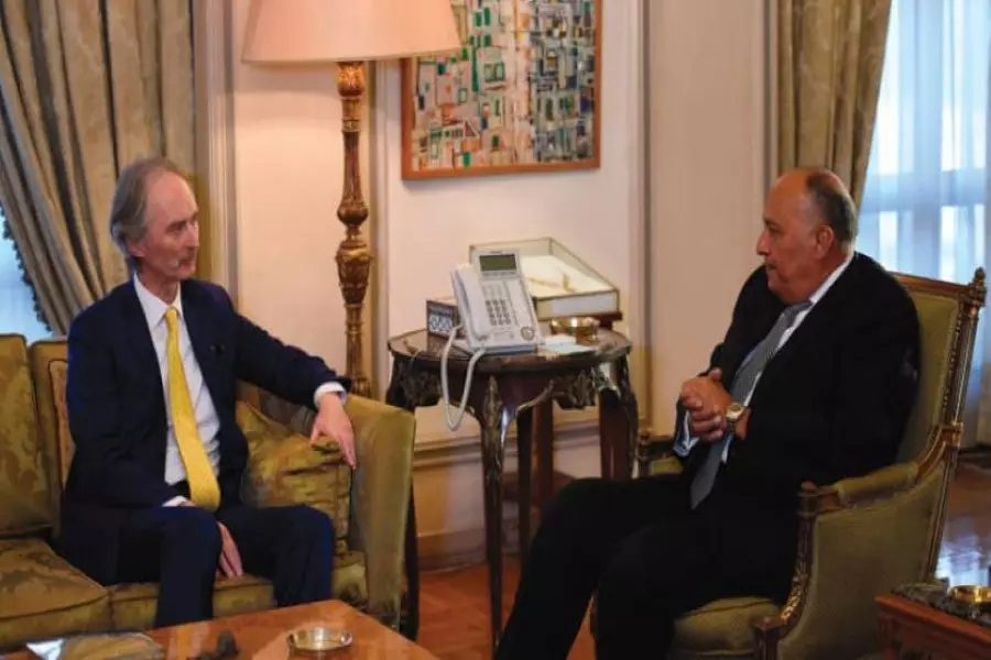 وزير الخارجية المصري يلتقي بيدرسون ويناقشان الوضع في سوريا