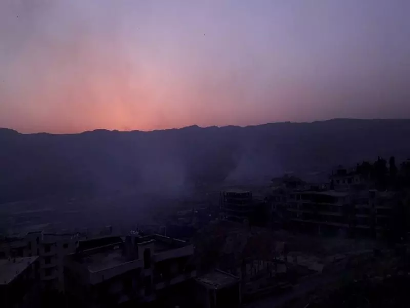 حزب الله يستمر بتطبيق سياسات التهجير والتفجير وحرق الأراضي الزراعية في مضايا والزبداني
