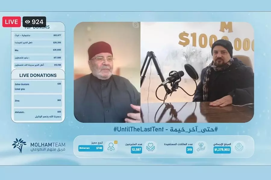 بمشاركة شخصيات مؤثرة .. تفاعل واسع مع حملة "حتى آخر خيمة" و"ملهم التطوعي" يُمّدد التحدي