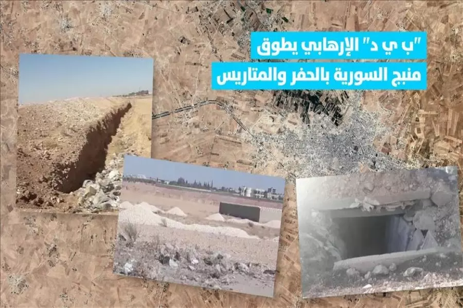 قوات سوريا الديمقراطية تطوّق مدينة منبج بالحفر والمتاريس والسواتر الترابية