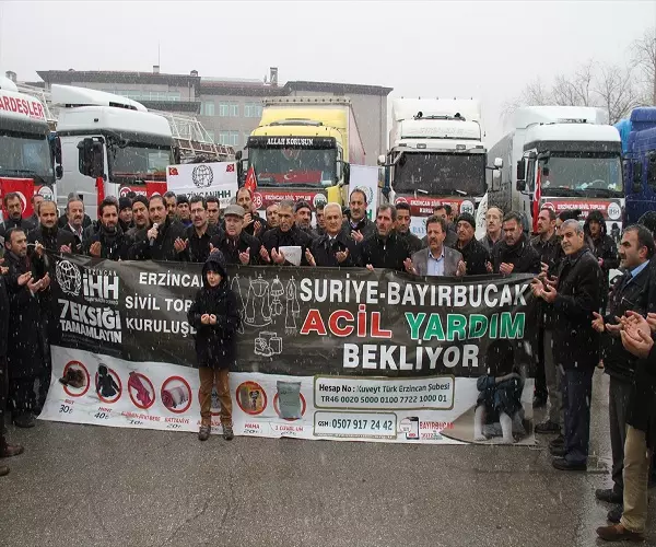 تركيا ...إنطلاق أكثر من 10 شاحنات إغاثية إلى جبل التركمان