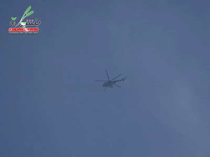 طيران الأسد المروحي يخرق الهدنة ويلقي سلال للمحاصرين في بلدات كفريا والفوعة