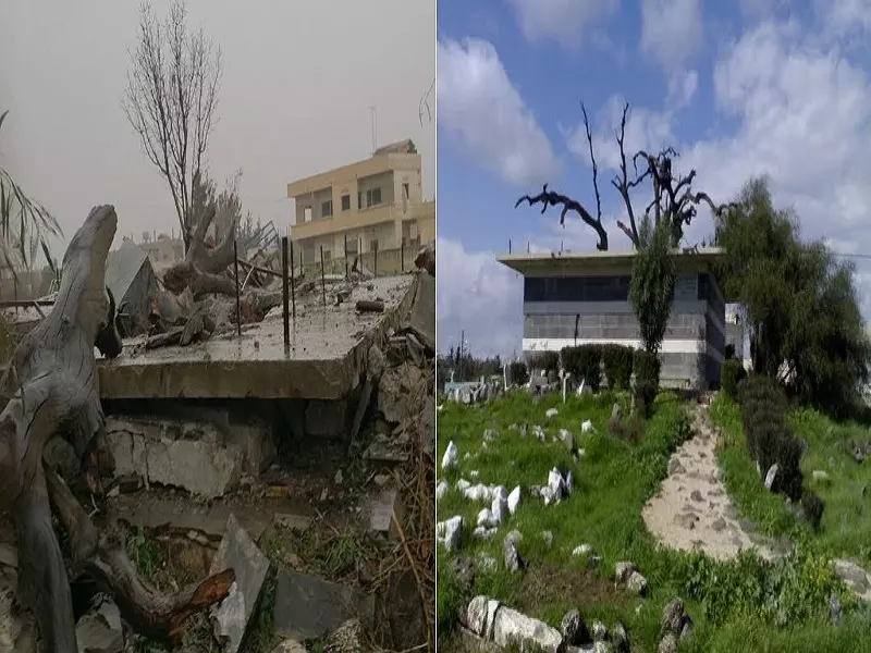 مجهولون يدمرون مقام الإمام النووي