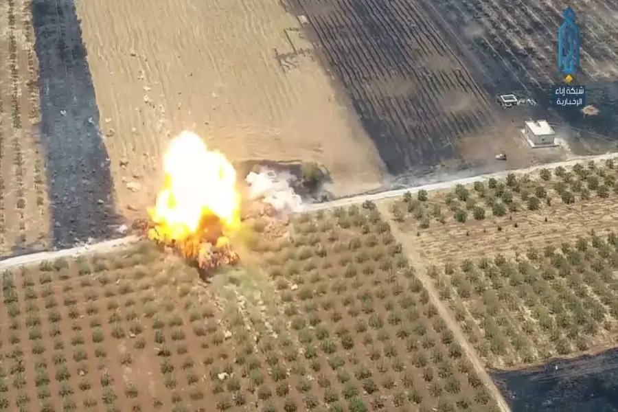 عشرات القتلى للنظام وإيران بمفخخة استهدفت تجمعهم بقرية مدايا جنوبي إدلب