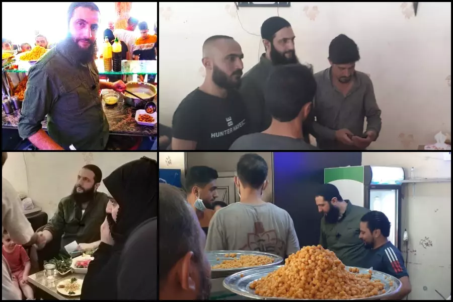 سرق الزيت والمساعدات ... الجولاني يلتقط "السيلفي" في المطاعم ومخيمات النازحين بإدلب