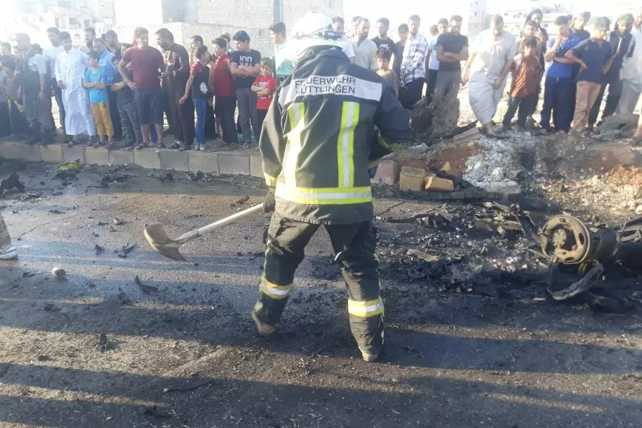 جرحى مدنيين إثر انفجار مفخخة في سوق بمدينة الباب شرقي حلب