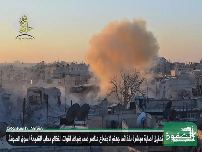 استهداف تجمع لقوات الأسد في سوق الصوف في حلب القديمة