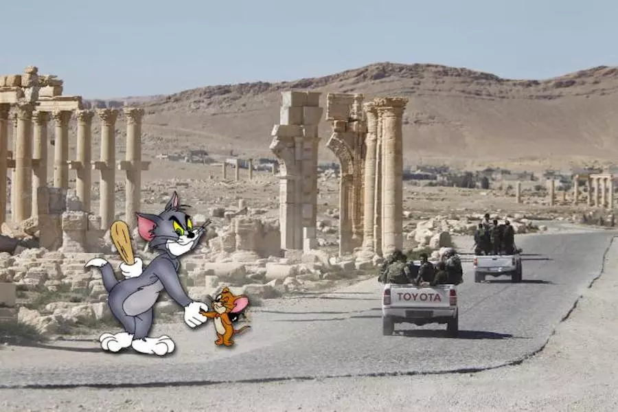 توم وجيري يتصارعان فوق أرض تدمر