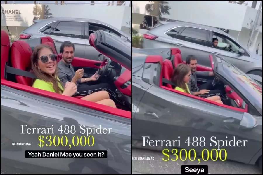 ثمنها نحو 300 ألف دولار .. نجل "رامي مخلوف" يقود سيارة فارهة في أمريكا