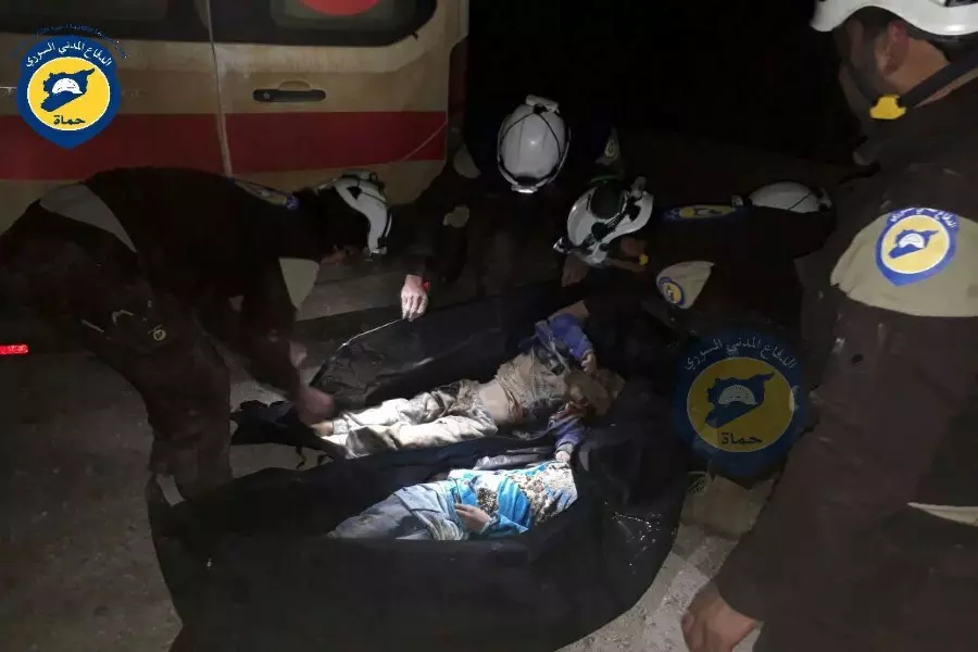 مجزرة في قرية عنيق بأجرة  بريف حماة الشرقي جراء غارة روسية