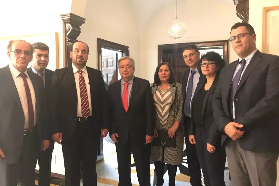 وفد هيئة التفاوض يجتمع مع الأمين العام للأمم المتحدة في نيويورك