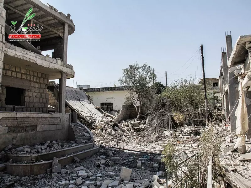 حملة شرسة على مدينة بنش المجاورة للفوعة و كفريا .. و نداءات استغاثة من ابناءها