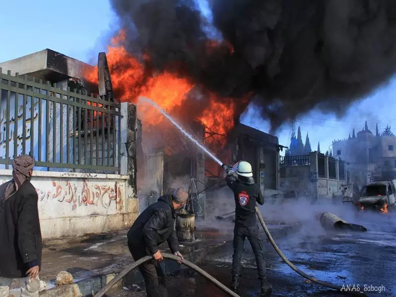 الطيران الروسي يستهدف المشافي الطبية في مدينة إعزاز بريف حلب