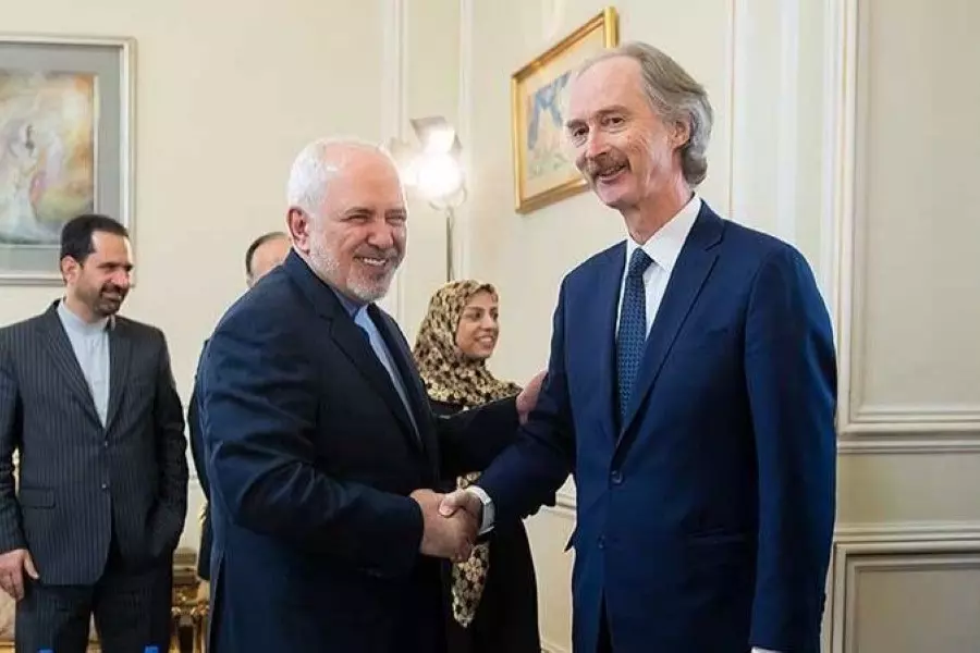 ظريف لـ بيدرسون: بعض الدول أعاقت عملية التسوية السياسية في سوريا