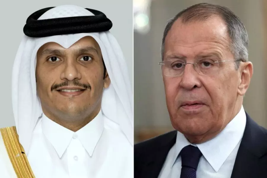 لافروف يبحث مع وزير الخارجية القطري الوضع في سوريا وليبيا