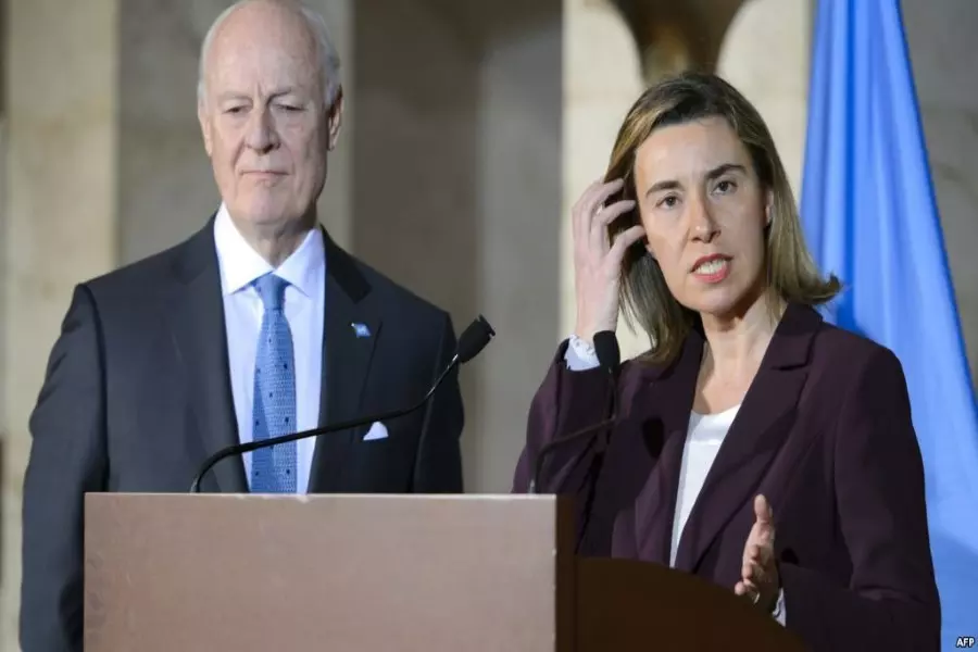 فيديريكا موغيريني تبحث مع دي مستورا الوضع في محافظة إدلب والإعدادات لمواصلة محادثات جنيف