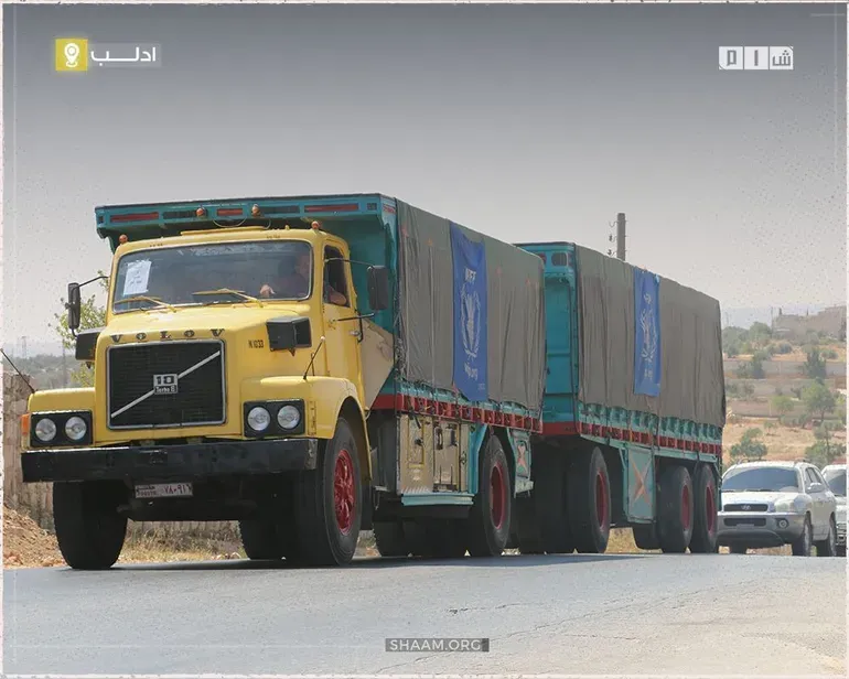 دخول ثامن قافلة مساعدات أممية عبر "خطوط التماس" إلى إدلب