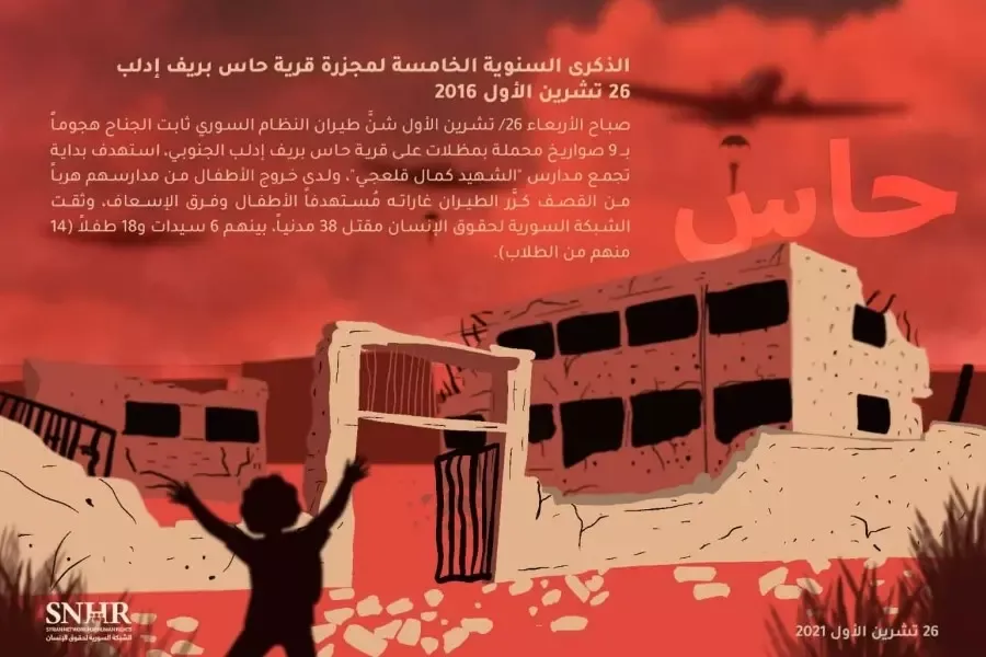 الذكرى السنوية السادسة لـ "مجزرة الأقلام" في بلدة حاس بريف إدلب