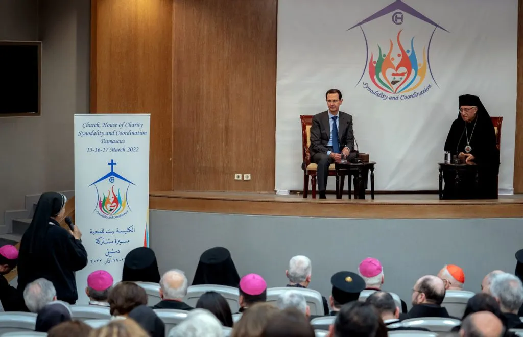 "تهجير المسيحيين هدف إسرائيلي" .. الإرهابي "بشار" يتحدث عن "التوازن الاجتماعي"