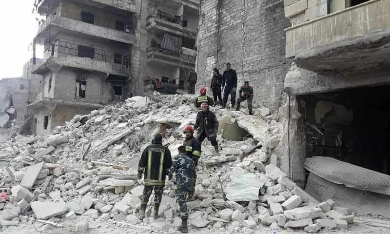 وفاة 11 شخصا جراء انهيار مبنى سكني في حي الفردوس بمدينة حلب