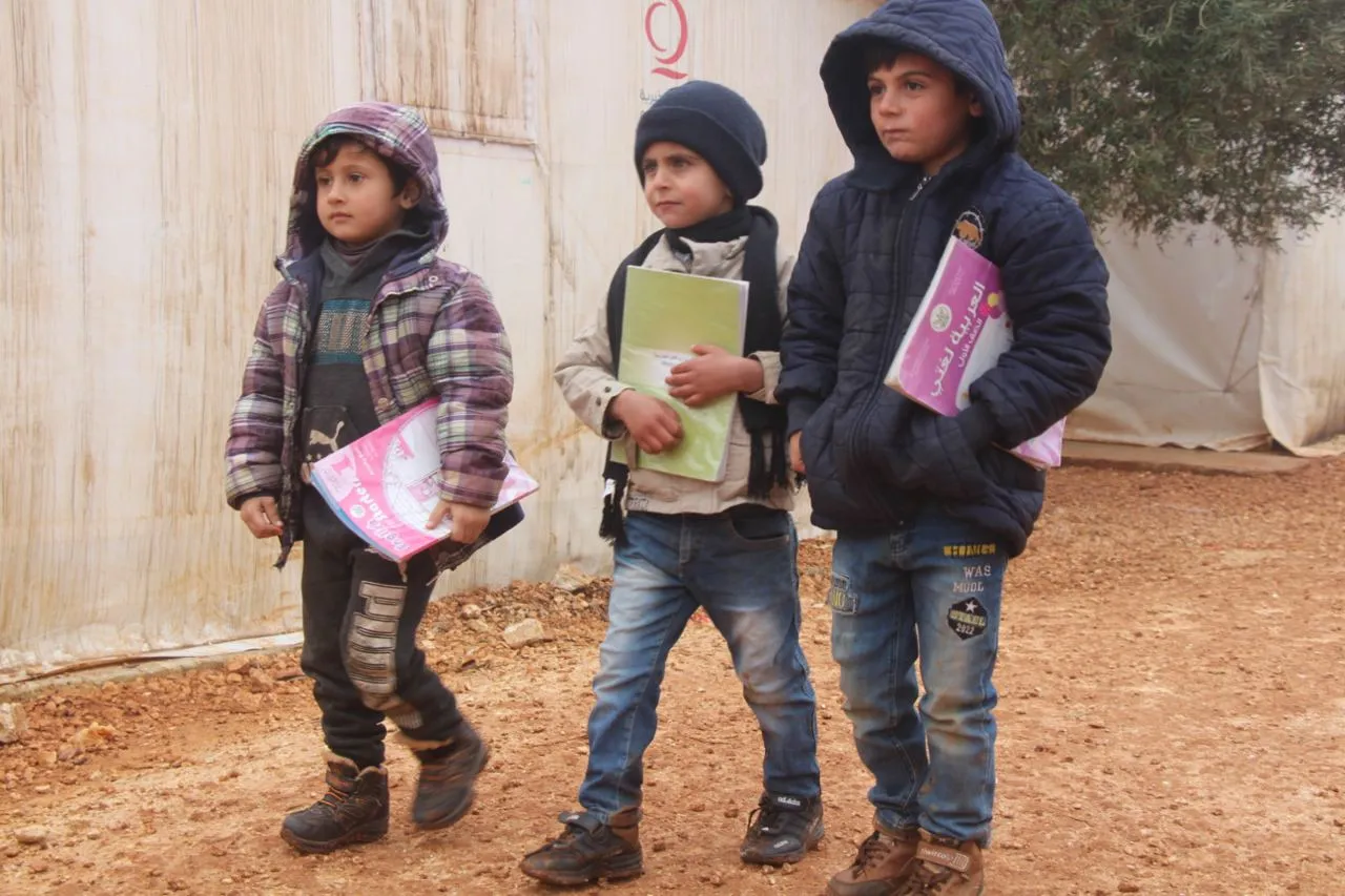 أطفال في مخيم الطميمة في بلدة حربنوش شمالي #ادلب 
