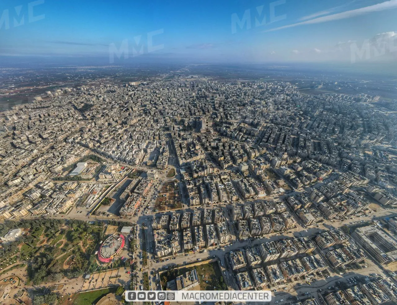 صورة جوية لمحافظة #ادلب من إرتفاع ٣٥٠ م