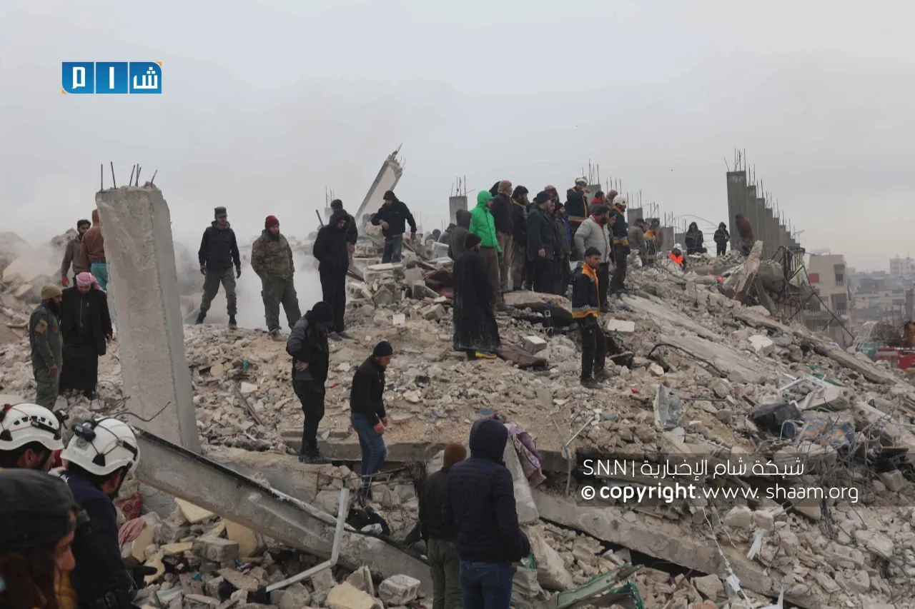 صورة لجانب من الدمار في الشمال السوري جراء الزلزال