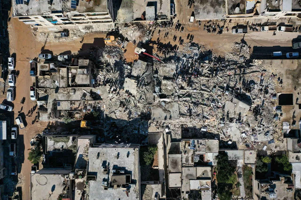 صورة لجانب من الدمار في الشمال السوري جراء الزلزال