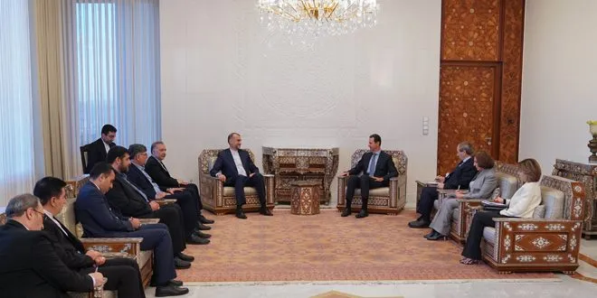 وزير الخارجية الإيراني يلتقي "بشار" بعد وصوله إلى دمشق قادماً من تركيا