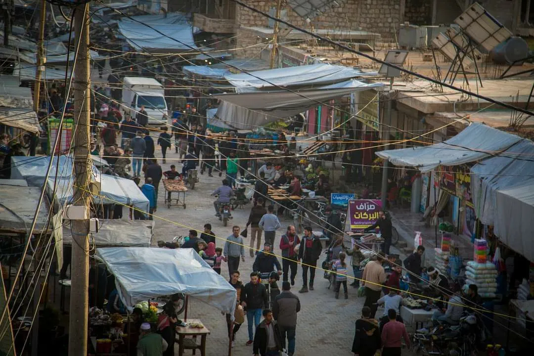 صورة من سوق مدينة الأتارب بريف حلب