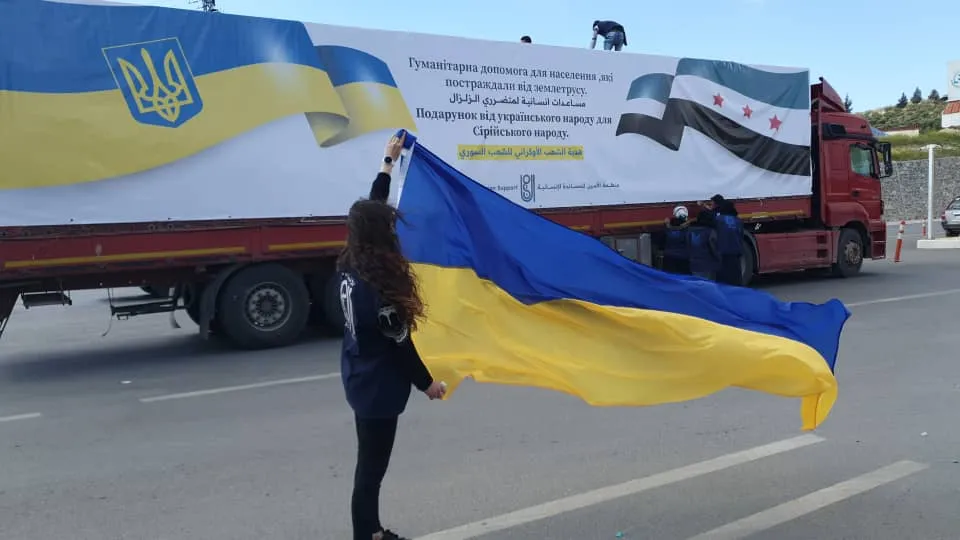 صورة لشاحنة مساعدات أوكرانية