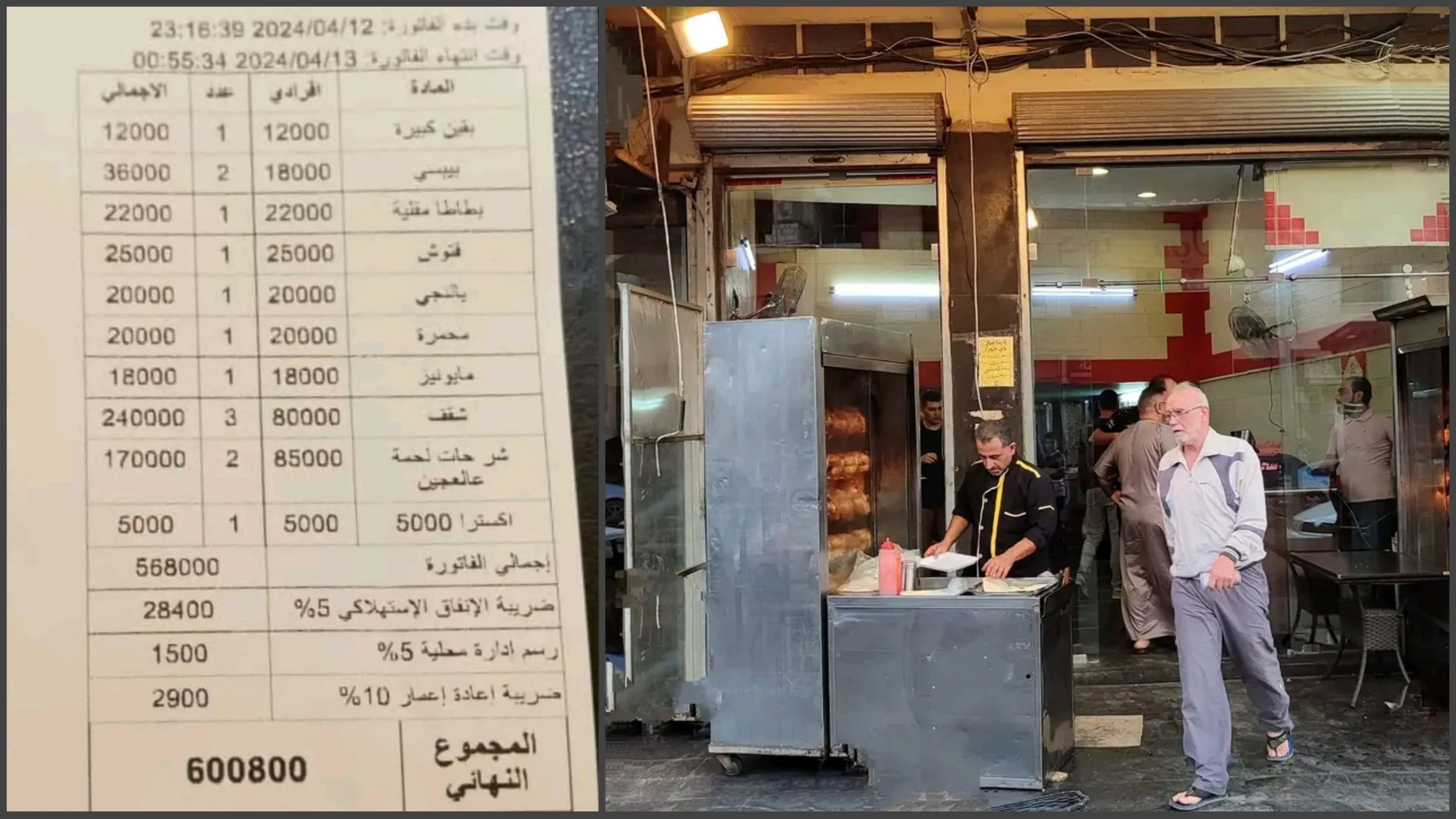 "جمعية مطاعم" لدى النظام ترفع تسعيرة المأكولات الشعبية والمقاهي بنسبة 30 بالمئة