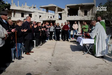 القداس الإلهي يعود إلى الغسانية بعد 13 عاماً من التهجير