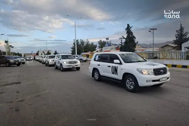 وصول وفد مجلس الأمن إلى دمشق واطلاعه على آثار دمار حي جوبر