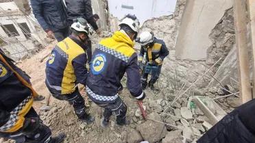 وزارة الطوارئ تعلن إنقاذ عمال من موقع انهيار بناء قيد الإنشاء في حي القاطرجي بحلب