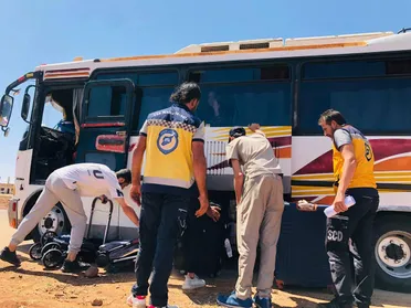 316 مواطناً يغادرون السويداء عبر معبر بصرى الشام