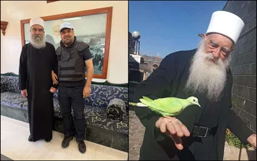 الشيخ حمود الحناوي - ماهر شرف الدين مع الشيخ حكمت الهجري